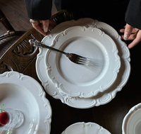 Personnalisation - Service de table en porcelaine émaillée à motif rose, style industriel moderne français, écologique et sans BPA, pour café