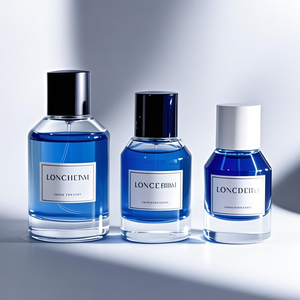Envase de Perfume de Lujo en Vidrio con Tapa de Plástico, 30ml 50ml 100ml, Color Azul, para Fragancias, con Impresión de Logotipo y Caja - Product Image 5