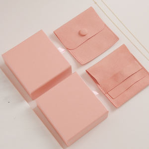 Custom Square Cardboard Jewelry <b>Box</b> with Drawer Microfiber Pouch Eco-friendly Slide Velvet Bag - Product Image 4