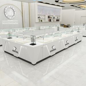 ตู้โชว์เครื่องประดับสั่งทำพิเศษ สีขาว/ดำ <span class=keywords><strong>กระจก</strong></span>โชว์นาฬิกา ตู้โชว์เพชร หยก รุ่น V-01 แบบจีน สำหรับห้างสรรพสินค้า - Product Image 1