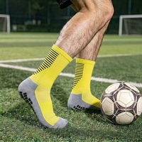 Chaussettes de football pour enfants en stock, faible MOQ, respirantes, tricotées, montantes, avec grip antidérapant en silicone pour jeunes