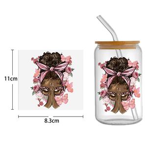Calcomanías DTF UV de Mujer Negra Rezando, Listas para Aplicar, Resistentes al Agua, Pegatinas de Transferencia para Manualidades, para Vasos Libbey de 16 Onzas - Product Image 3