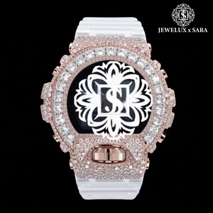 Montre en caoutchouc avec diamants Moissanite de qualité export, pour hommes et femmes, disponible à prix export depuis l'Inde - Product Image 3