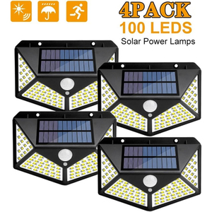 ไฟสวนโซลาร์ติดผนังกลางแจ้ง 3 รุ่น แบบอินเทอร์แอคทีฟ 100 LED กันน้ำ 5W พร้อมเซ็นเซอร์ตรวจจับความเคลื่อนไหว IP55 แสงเดย์ไลท์ 6000K มุมกระจายแสง 270 องศา - Product Image 2