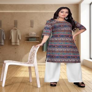 ขายลดราคาที่ดีที่สุดเทศกาลข้อเสนอที่ดีที่สุด crape kurti พิมพ์ล่าสุด - Product Image 3