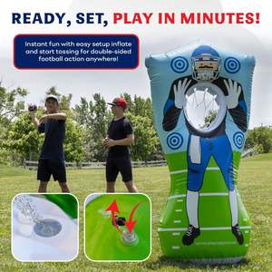 65” Inflatable Football Target <b>Net</b> Toss Game Double Sided Throwing Practice Stuff Backyard Tailgate Party Sports Toy Kids Adults - Product Image 5