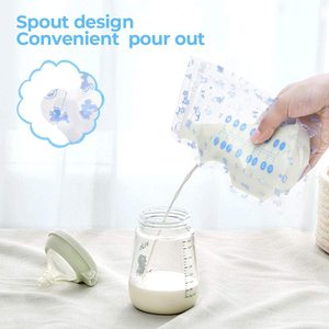 Sacchetto per la conservazione del latte materno sigillato con doppia cerniera di vendita calda sacchetto per latte materno Stand-up a prova di perdite senza BPA - Product Image 3