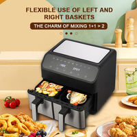 Friteuse à double casserole Friteuse électrique de grande capacité 8L Friteuse électrique multifonctionnelle à double baril Friteuse domestique en acier inoxydable