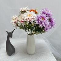 YL Nouvelle Arrivée Fleur Artificielle Dahlia à 7 Têtes en Tissu de Soie pour Décoration de Mariage, Maison et Vitrines de Centre Commercial, Fleurs Artificielles