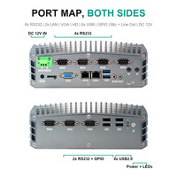 PC Mini Industri Tanpa Kipas 6x COM RS232 Dual LAN VGA HD DC 12V GPIO I5-8250U I7-8650U