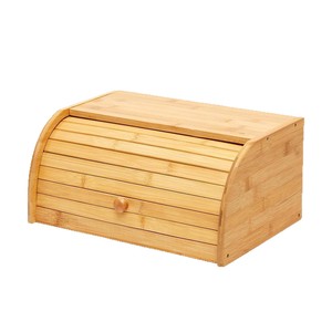 Boîte à pain en bambou Kayaha 15,1x11x6,9 pouces avec couvercle roulant pour comptoir de cuisine, pour ranger le pain, les toasts et les pâtisseries - Product Image 4