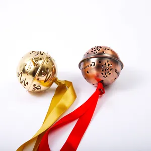 65MM New Christmas Tree Ornaments Jingle Bell Iron Natural Colour Bell