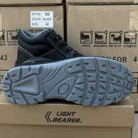 LIGHT BEARER 368 Chaussures de sécurité pour hommes en cuir véritable avec embout en acier pour la construction, l'exploitation minière et l'industrie, bottes de travail S3, Chaussure de Sécurité
