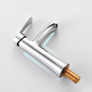 आधुनिक एकल-छेद बाथरूम सिंक नल क्रोम स्टेनलेस स्टील डेक माउंट पानी मिक्सर बेसिन नल - Product Image 3