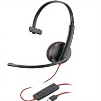 Poly Blackwire C3210 pour casque téléphonique à bandeau avec ports USB-C + USB-A, lot de 10, modèle 8X214A6