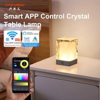 Lampes intelligentes pour la maison, commande vocale Tuya, synchronisation musicale, couleurs RGBW changeantes, lampe de table en cristal sans fil pour salon et chambre à coucher