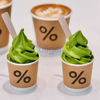 Mini gobelet en papier kraft de forme unique personnalisable jetable pour la dégustation de café et de crème glacée à usage commercial