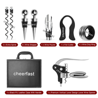 Einzigartiger Flaschenöffner Korkenzieher All-in-One PU-Leder-Set 6-8-teiliges Weinzubehör-Set Hasen-Korkenzieher Rotwein-Öffner-Set