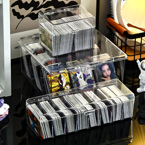 กล่องเก็บการ์ดซื้อขายสีเทาโปร่งแสงปรับแต่งได้มี1500ช่อง9ช่องสำหรับ TCG และการ์ดกีฬา - Product Image 2