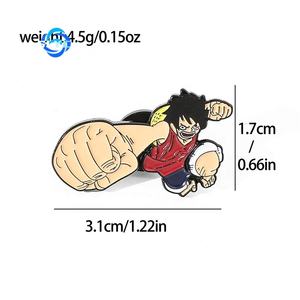 Badge en métal de personnage Luffy Solon, broche de la série <span class=keywords><strong>One</strong></span> Piece, décoration à cent combinaisons, thème anime sanglant - Product Image 6