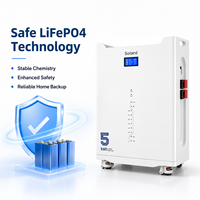 Batterie de stockage d'énergie solaire intelligente 48V 100Ah empilable pour réseau hybride, avec surveillance CAN/WIFI, LiFePO4, pour petites maisons, 5kWh