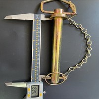 Goupille de remorquage robuste en acier au carbone zingué 3/4x 6.25 avec chaîne pour remorque, tracteur, excavatrice, camion minier