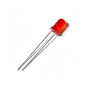 Tinted Diffused Red Lens Round Head 620-630nm 200mcd - 300mcd 60deg 5mm Dip LED Diode For Indicator