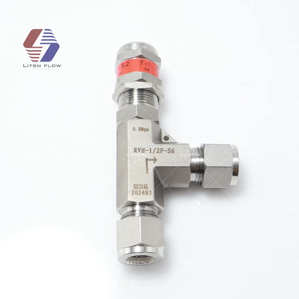 Proportional Relief Valve Stainless Steel High Pressure 1/4 in. for Swagelok Tube Fitting