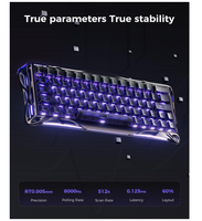 Teclado Mecánico para Juegos GravaStar Mercury V60 Pro, Cableado, Efecto Hall Magnético, Intercambiable en Caliente, RGB, 61 Teclas