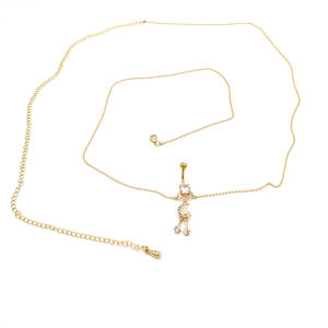 Chaîne de <span class=keywords><strong>nombril</strong></span> Xinfocus en acier inoxydable, motif lune et étoile, <span class=keywords><strong>piercing</strong></span> corporel, bijou de mode pour femmes et hommes – Grande Vente - Product Image 3