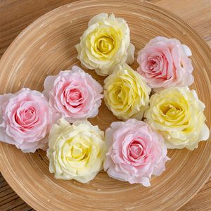 ดอกกุหลาบประดิษฐ์ CallaFloral สีเหลืองชมพู สำหรับตกแต่งงานแต่งงานในร่ม อุปกรณ์งานฝีมือ - Product Image 1