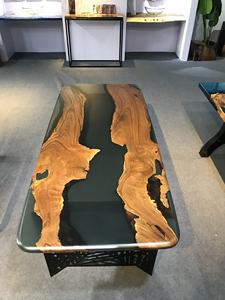 Mesa de Comedor de Resina Epoxi y Madera Hecha a Mano, Color Verde Oscuro, Estilo Lujoso y Elegante, con Esquinas Redondeadas, Ideal para el Hogar - Product Image 5