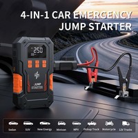 Démarreur de batterie robuste 2000A avec compresseur d'air, booster de batterie 12V 10000mAh, pack d'alimentation d'urgence 4-en-1 pour véhicule