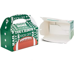 Cajas de recuerdo de fiesta de fútbol con impresión de logotipo personalizado, cajas de golosinas para repostería, suministros para fiestas deportivas, 3,5x2,75 pulgadas - Product Image 4