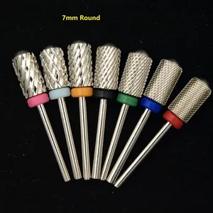 New Silver! Quality 6.6mm Big Round Top barrel Original Tungsten steel Carbide Manicure Nail <b>drill</b> <b>bit</b> File Accessories - Product Image 4