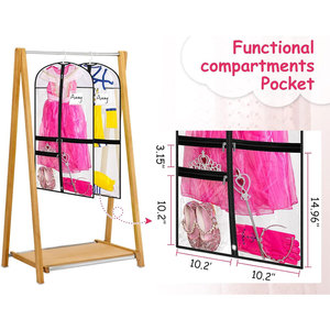 Bolsa Transparente <span class=keywords><strong>de</strong></span> PVC para Disfraces <span class=keywords><strong>de</strong></span> Baile Infantiles con Panel Superior <span class=keywords><strong>de</strong></span> Oxford 210D, 4 Bolsillos con Cremallera, Ranura para Tarjetas <span class=keywords><strong>de</strong></span> Identificación, 38.9x21.65 pulgadas - Product Image 3
