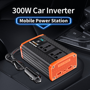 Inverter di Potenza per Auto 300W Convertitore Portatile 12V 220V Onda Sinusoidale Modificata Doppia Presa Universale per Viaggi su Strada Campeggio - Product Image 2