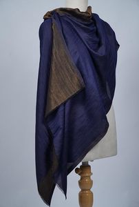 Soft Dual Tone Zari Reversible Stole for Women Designer <b>Shawl</b> <b>Wrap</b> Elegant Lightweight Fashion Accessory for All Seasons - Product Image 2