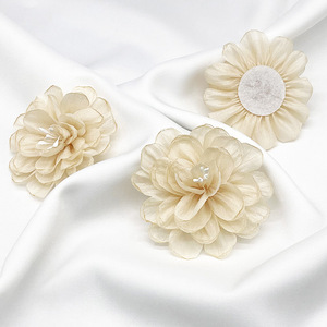 Tessuto in Chiffon Organza di RYL con cornice di rosa artificiale in garza fiore abito da sposa cappelli decorazione di cucito per il pizzo francese - Product Image 2