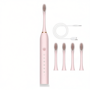Cepillo de Dientes Eléctrico Myrva Rosa, 5 Modos, Resistente al Agua IPX7, Carga USB Tipo C, Cerdas Suaves para Adultos - Product Image 1