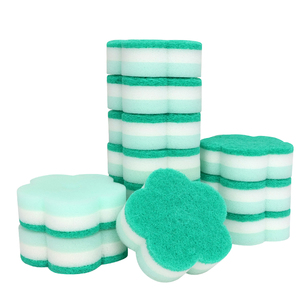 Original 4 Pack Green Flower Shape Cleaning <strong>Sponges</strong> for <strong>Washing</strong> <strong>up</strong> Non-Scratch Multi-Use Dish Kitchen Scrubbing <strong>Sponge</strong> Set - Product Image 1