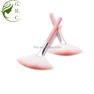 Jala-cerdas acrílicas de madera personalizadas, pintura de uñas artísticas, maquillaje en forma de abanico, resaltador de colorete rosa, ventilador - Product Image 1