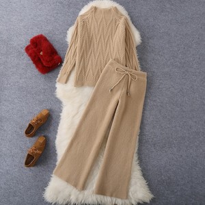 Fashionable Women'<strong>s</strong> Casual Twin Set Autumn Cable Knit Pants <strong>Sweater</strong> - Product Image 5