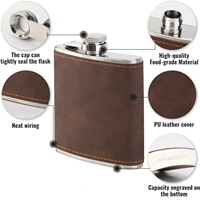 Gourde à liqueur en acier inoxydable gravée avec logo personnalisé, 8 oz, format poche, pour hommes, idéale pour les cadeaux de mariage et les voyages