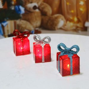 Wholesale 5.2*5.2*8cm Warm White Plastic Battery Powered Christmas Ornaments Gift Box Shape <b>LED</b> <b>Lights</b> for Decoration - Product Image 4