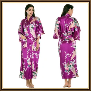 Beautiful Print Nighty Dress Adult Nightwear Silk Satin Nightgown Pajamas