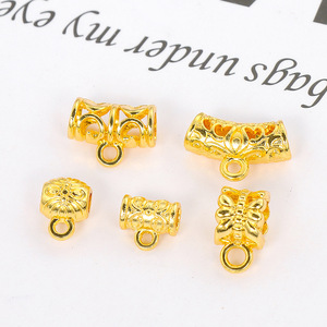 18K Gold Plated Round Pendant Spacer Bead Clasp Jewelry Buckle For Bracelet Necklace DIY Beading Supplies - Product Image 1