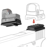 LAMBUL Tactical Red Dot Scope Mount Plate Base untuk G17 G19 G22 G23 G26 G27 G34 Kompatibel untuk Universal Mini Red Dot Sights