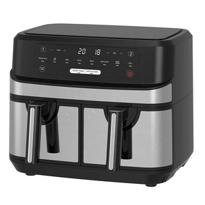 <span class=keywords><strong>Friteuse</strong></span> à air double Extra Large Taille familiale Double XL 9L <span class=keywords><strong>Sans</strong></span> <span class=keywords><strong>huile</strong></span> et faible en gras Cuisson saine <span class=keywords><strong>Acheter</strong></span> <span class=keywords><strong>une</strong></span> <span class=keywords><strong>friteuse</strong></span> à air - Product Image 2
