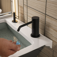 Distributeur de savon automatique sans contact en laiton massif chromé poli, à fixation murale monotrou pour salle de bain d'hôtel
